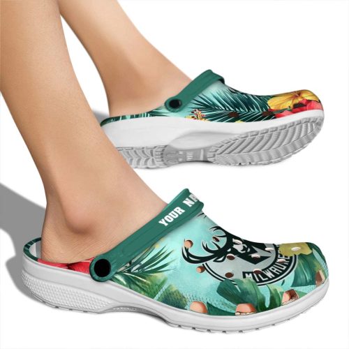 custom milwaukee bucks tropical vibes clog fashion forward