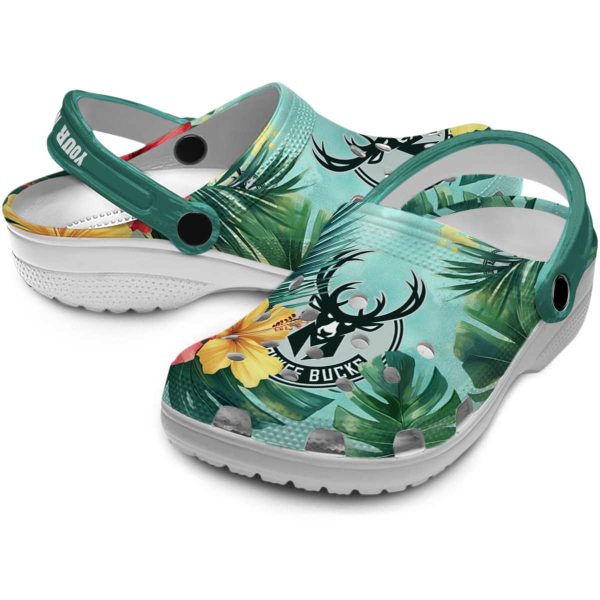 custom milwaukee bucks tropical vibes clog high quality