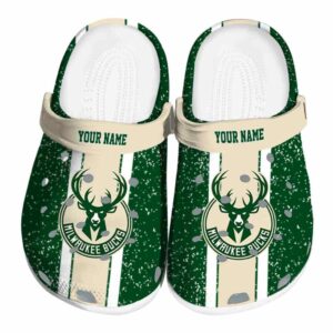 custom milwaukee bucks vertical stripes clog best selling