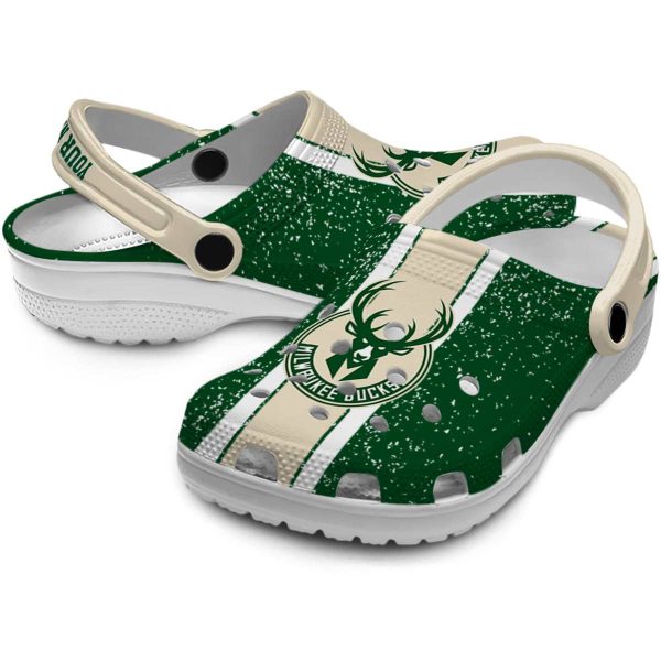 custom milwaukee bucks vertical stripes clog high quality