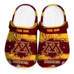 custom minnesota golden gophers paint splatter graphics clog best selling
