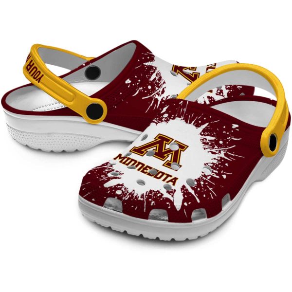 custom minnesota golden gophers splash art clog high quality