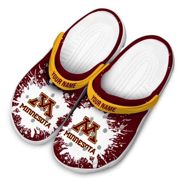 custom minnesota golden gophers splash art clog latest model