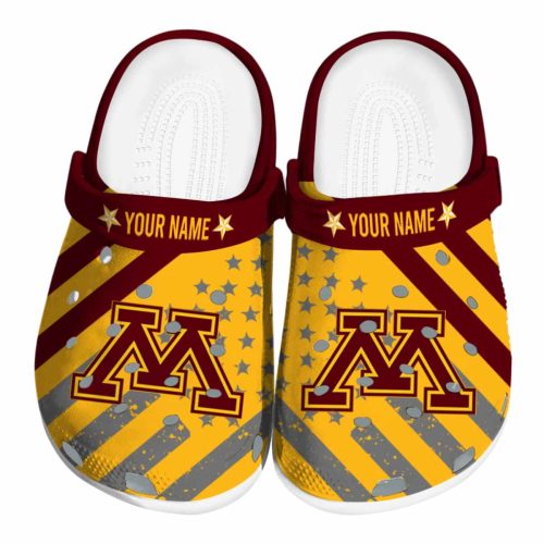 custom minnesota golden gophers star spangled graphic clog best selling