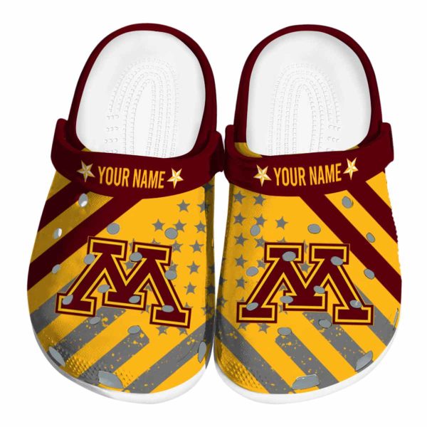 custom minnesota golden gophers star spangled graphic clog best selling