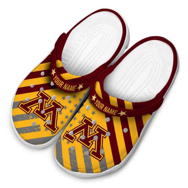 custom minnesota golden gophers star spangled graphic clog latest model