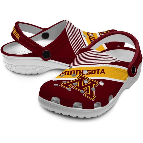 custom minnesota golden gophers vibrant dual tone clog high quality