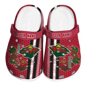 custom minnesota wild contrasting stripes clog best selling