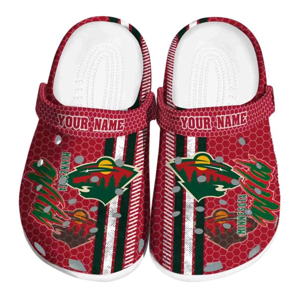 custom minnesota wild contrasting stripes clog best selling
