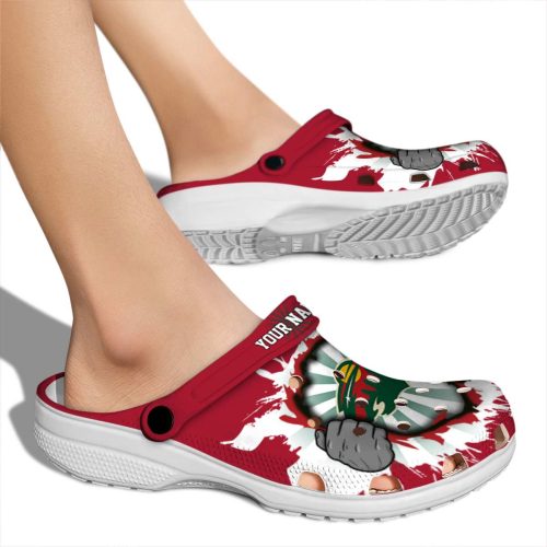 custom minnesota wild gripping hand clog fashion forward