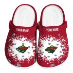 custom minnesota wild splatter background clog best selling