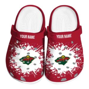 custom minnesota wild splatter background clog best selling