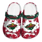custom minnesota wild splatter pattern clog best selling