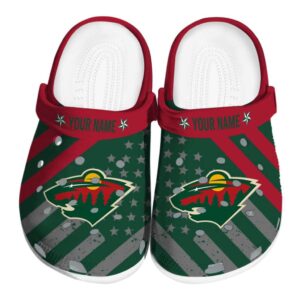 custom minnesota wild star spangled graphic clog best selling