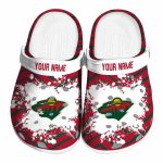 custom minnesota wild zigzag paint burst clog best selling