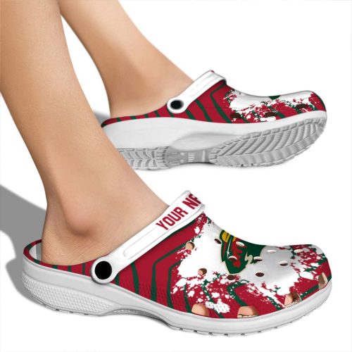 custom minnesota wild zigzag paint burst clog fashion forward