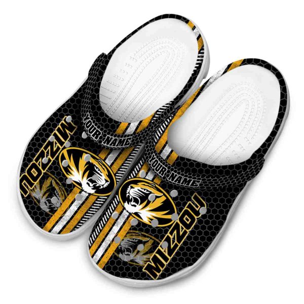 custom missouri tigers contrasting stripes clog latest model