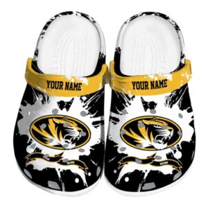 custom missouri tigers splatter pattern clog best selling