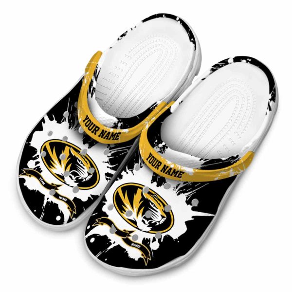 custom missouri tigers splatter pattern clog latest model