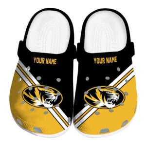 custom missouri tigers striped accents clog best selling