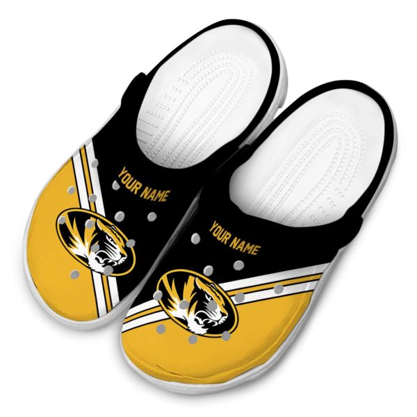 custom missouri tigers striped accents clog latest model