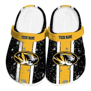 custom missouri tigers vertical stripes clog best selling