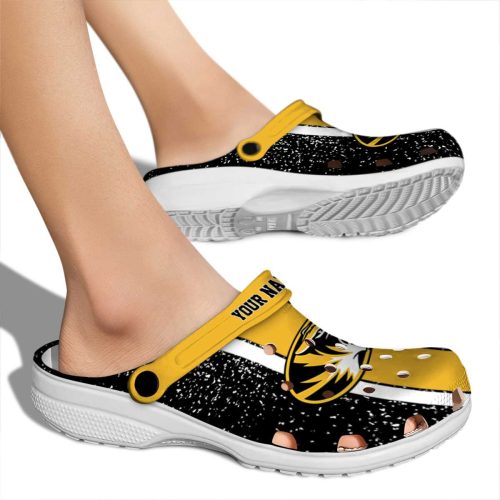 custom missouri tigers vertical stripes clog fashion forward