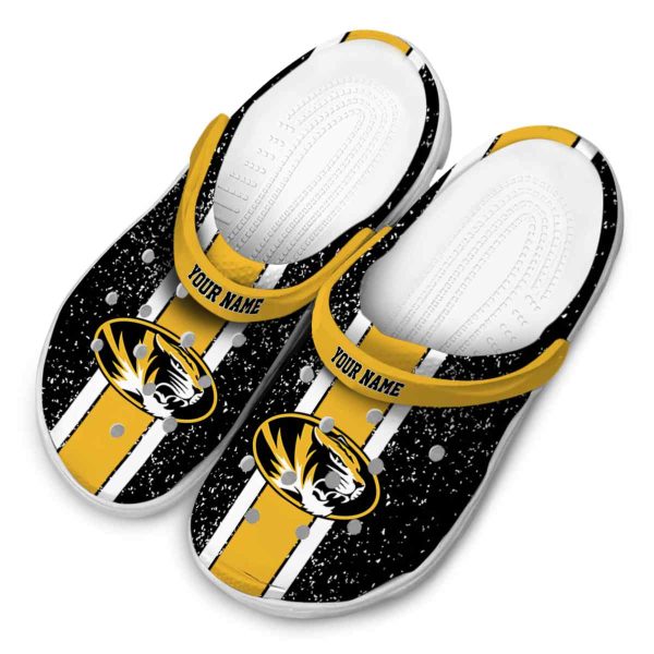 custom missouri tigers vertical stripes clog latest model