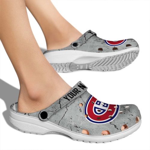 custom montreal canadiens cracked texture clog fashion forward