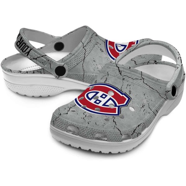 custom montreal canadiens cracked texture clog high quality
