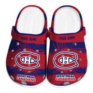 custom montreal canadiens paint splatter graphics clog best selling