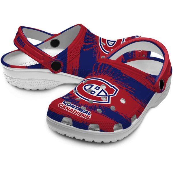 custom montreal canadiens paint splatter graphics clog high quality