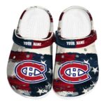 custom montreal canadiens patriotic stripes clog best selling