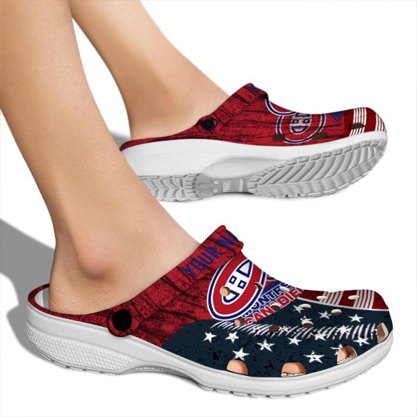 custom montreal canadiens star spangled side pattern clog fashion forward