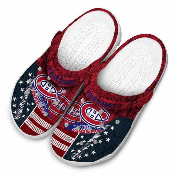 custom montreal canadiens star spangled side pattern clog latest model