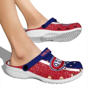 custom montreal canadiens vertical stripes clog fashion forward