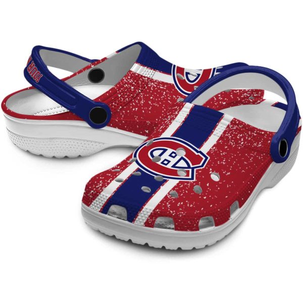 custom montreal canadiens vertical stripes clog high quality