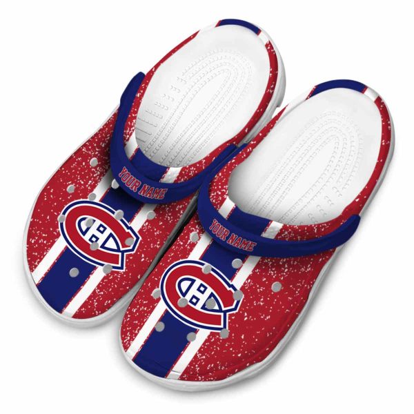 custom montreal canadiens vertical stripes clog latest model