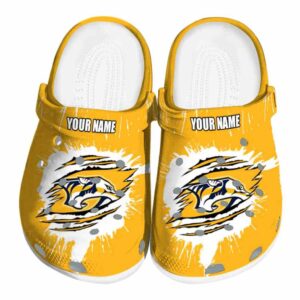 custom nashville predators splash motif background clog best selling
