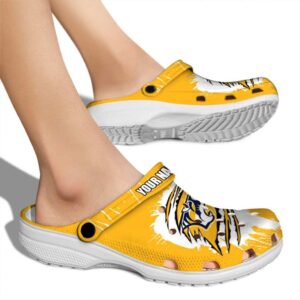 custom nashville predators splash motif background clog fashion forward