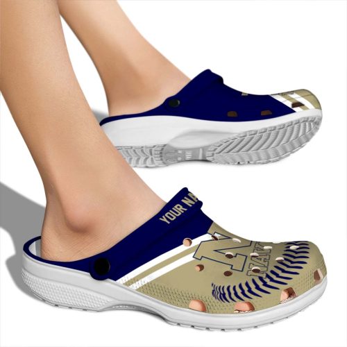 custom navy midshipmen baseball motif clog fashion forward