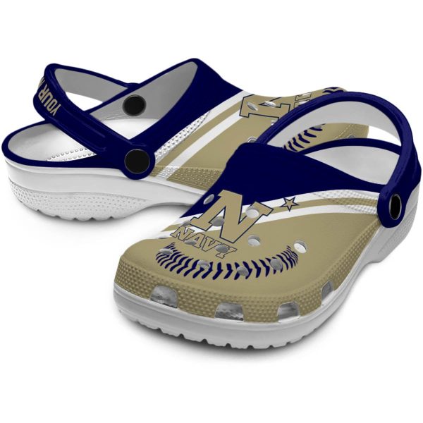 custom navy midshipmen baseball motif clog high quality