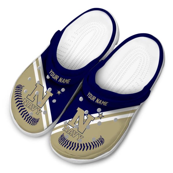 custom navy midshipmen baseball motif clog latest model
