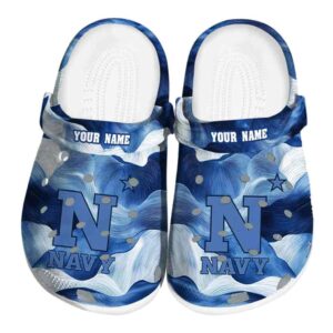 custom navy midshipmen ocean waves clog best selling