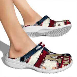 custom navy midshipmen patriotic stripes clog fashion forward
