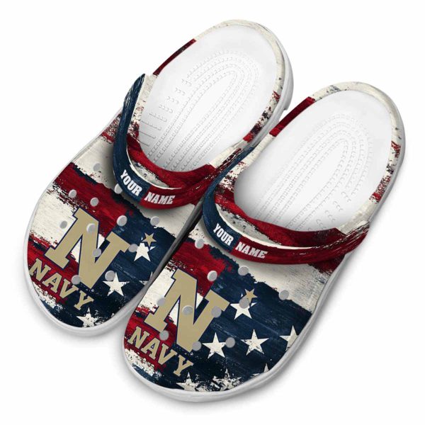 custom navy midshipmen patriotic stripes clog latest model