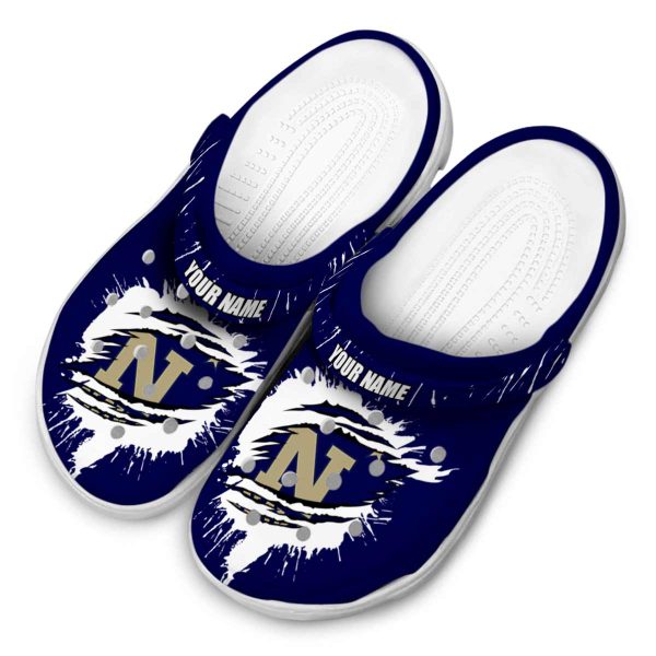 custom navy midshipmen splash motif background clog latest model