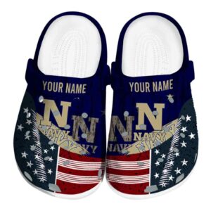 custom navy midshipmen star spangled side pattern clog best selling