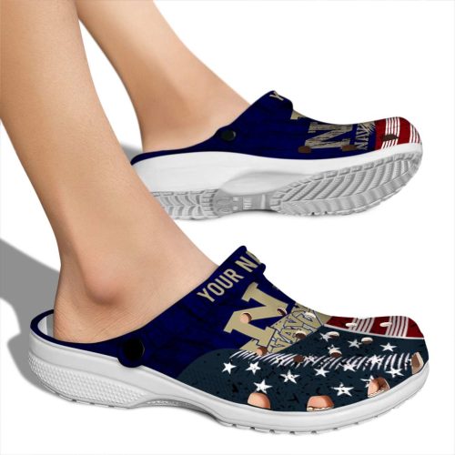 custom navy midshipmen star spangled side pattern clog fashion forward