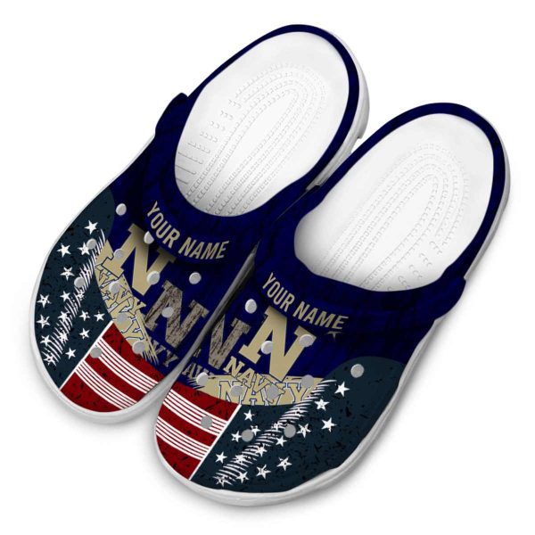 custom navy midshipmen star spangled side pattern clog latest model
